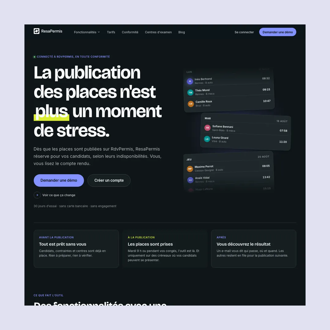 Réalisation pour ResaPermis